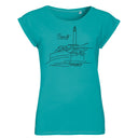 T-shirt Femme Ample Phare Biarritz West Coast - Bleu Caraïbes